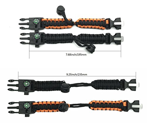 Adjustable-Survival-Bracelets-pack-of-4-Paracord-Compass-Fire-Starter-Loud-Whistle-Emergency-Knife-Hiking-Camping-Fishing-Hunting-Gear-2-colors