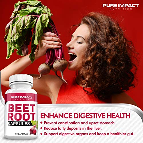 Pure Impact Nutrition Beet Root Capsules Nitric Oxide NonGMO Beet