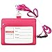 Cmxsevenday A7929 2-Sided PU Leather ID Card Holder with 1 ID Window and 1 Card Slot, Horizontal Style - Rose
