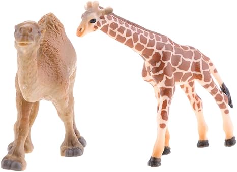 Amazon N A 2xミニ野生動物フィギュアキャメルキリンモデルキッズギフトフリースタンディング フィギュア ドール 通販