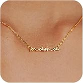 Moodear Mothers Day Gifts Mama Pendant Necklaces for Women - Dainty Small 18K Gold Plated Mom Necklace Non Tarnish Gift for Mom,New Mom Trendy