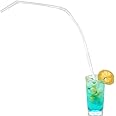 Geiserailie 12 Pieces Flexible Drinking Straws Extra Long Bendy Plastic Straws for Party Camping Limited Mobility Situations Dishwasher(Clear, 28 Inches)