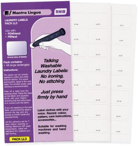 RNIB PenFriend Audio Laundry Labels-Pack 3- 48-pk