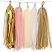 Ling's moment 20 PCS Tassel Garland Banner Tissue Paper Tassels for Wedding Baby Shower Event & Party Supplies DIY Kits - (Pink+Metallic Gold+Ivory+White+Tan)