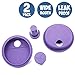 Wide-Mouth Mason Jar Silicone Lids and Corks (2 Lids & 2 Corks) | Leak-Proof, Reversible Lid + Silicone Cork Bottle Stopper | Wide Spout for Smoothies and Protein Shakes (Purple)