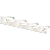 PHIXART LED Bathroom Light Fixtures, 33inch White Vanity Lights, Modern 4 Light Acrylic Wall Sconces, 350° Rotatable Wall Lig