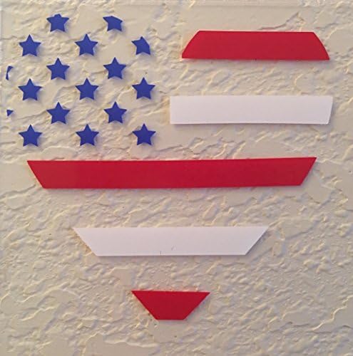 Red, White, and Blue Flag Heart Vinyl Decal for Home or Car - Looks Great on Motorcycles, Laptops, Windows Also! Vinyl