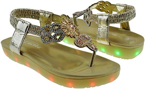 Lucita Crab Crab-1748Km Little Girls Gladiator Rhinestone Comfort Flat Sandals