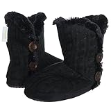 Capelli New York Ladies Knit Indoor Slipper Boot with Faux Fur