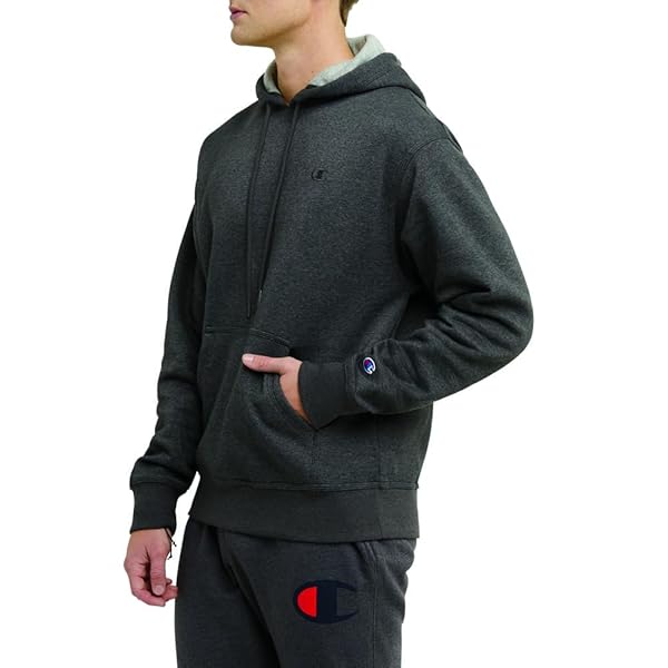 CHAMPION MEN’S HOODIE, POWERBLEND, FLEECE STRIPED SWEATSHIRT FOR MEN (REG. OR BIG & TALL)