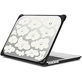 CASETiFY Bounce MacBook Pro 14-inch (M1-M5) Case [Enhanced Protective Corner Design/Ventilation Cutouts/Anti-Slip Grip] - Cute Clouds by Eggsdoodz - Clear Black