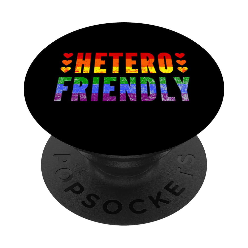 Hetero Friendly Rainbow Flag LGBT CSD Design PopSockets Swappable PopGrip