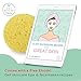 Facial Sponges (50-Count) JJBATHCO | Made in USA | Natural Facial Makeup Remover, Pore Exfoliator | Spa, Professional, Reusable, Biodegradable | Compressed Cellulose Sponges | Free E Book Included