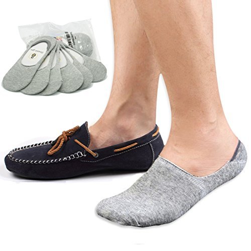 No Show Socks 8BESS GIFT Mens Socks Low Cut Non-Slip Grips (Pack of 6）L