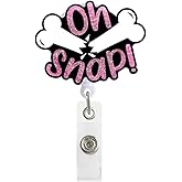 Oh Snap Retractable Badge Reel with ID Clip Name Tag Card Funny Broken Bone Gift for Nurses Office Worker Radiology X-Ray Orthopedics Nursing Student Alligator Clip