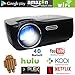 Android WiFi LED Projector,Portable Multimedia 1200 Lumens Home Theater Cinema PS Xbox Game Mini Wireless WIFI Projector Support Full HD 1080p Video with USB HDMI AV SD VGA TV(3D 4K HDMI Cable Inside)