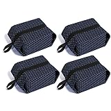 Mee'life Travel Shoe Bags Set of 4Pcs Oxford Cloth Waterproof Fabric with Zipper Handle For Men Women Kids Storage Shoe Bags Organizer (Blue)