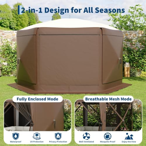 Jojoka 13x13 Pop Up Screen Canopy Tent, Instant Gazebo with Mosquito Netting, UPF 50+ Waterproof Shelter image 14