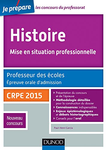 Histoire Professeur des écoles Oral admission - CRPE 2015 by (Paperback)