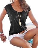 Coutgo Woman's Sexy Star Print Round Neck Shirt Short Sleeve/Long Sleeve Blouse Tops (by Coutgo)