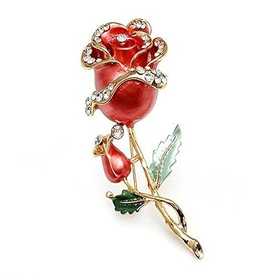 Luxury Rhinestone Pin Women Jewelry Flower Rose Brooch Decorative Garment Fashion Novelty Creation Beauty Girls Girl Cheap Design Style Womans | color
