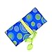 SuoSuo Jewelry Roll,Travel Jewelry Roll Bag,Silk Embroidery Brocade Jewelry Organizer Case with Tie Close,Blue Polka Dot