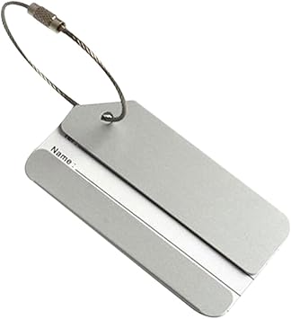 silver luggage tags