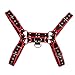 iiniim Men's Faux Leather Body Chest Harness Belt with Buckles D-Rings Adjustable (One Size, Black&Red #2)