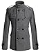 PAUL JONES Men's Classic Double Breasted Wool Blends Coat Jacket