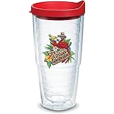 Tervis Margaritaville - It's 5 O'Clock Somewhere - Red Parrot Made in USA Double Walled Insulated Tumbler Travel Cup Keeps Drinks Cold & Hot, 24oz, Classic