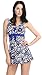 MiYang Women's Bowknot Printing Skirt Spa Swimsuit Padded Bathing Swimwear, Sapphire Blue(one piece), Medium(US Size 6-8)