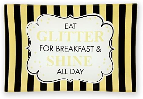 Eat Glitter For Breakfast & Shine All Day Trinket Tray, 6" x 4"