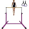 XDEMODA The Latest Model Gymnastics Bar for Kids Ages 3-15 for Home, Anti-Slip, Easy to Assemble, 35” to 55” Adjustable Height Gymnastic Horizontal Bars Equipment