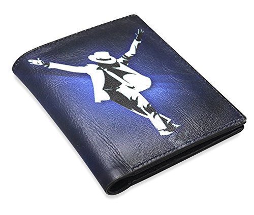 Michael Jackson Print Mens Leather Wallet Purse Money Clip