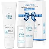 ETUDE SoonJung 2x Intensive Cream Best Trio Set for Barrier Repair | 2x Barrier Cream 2.02 Fl Oz + pH 5.5 Relief Toner 0.85 Fl Oz + Foam Cleanser 0.68 Fl Oz, Korean Skin Care