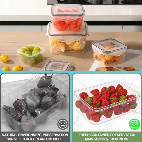 KUMD 50-Piece Large Airtight Food Storage Containers with Lids | BPA-Free, Stackable & Microwave Safe | 25 Containers + 25 Lids | Leakproof Design for Meal Prep, Freezer & Kitchen Use
