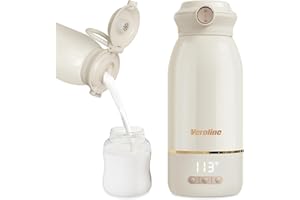 Veroline Portable Bottle Warmer, 17 Oz Travel Bottle Warmer with Super Fast Charging, Rechargeable Baby Bottle Warmer with Adjustable Temperature & Keep Warm for Formula, Cordless Water Warmer Outdoor