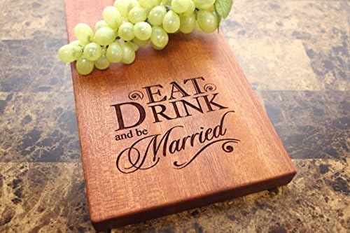 Newlyweds Personalized Sapele Cheese Board - Cheese Plate, Serving Platter, Wedding Gift, Newlywed Gift, Gift For Couple, Bridal Shower. #920