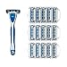 Personna Men's 3 Blade Razor System - Mens Shaving Razors - Razor Handle with 15 Replacement Cartridges primary