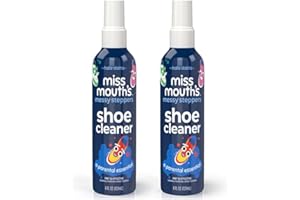 Miss Mouth's Messy Steppers Shoe Cleaner - 2 Pack 4oz Spray Ready To Use Sneaker Cleaner for Rubber, Canvas, Leather to Remove Dirt, Grass, Scuffs from makers of Miss Mouth's Messy Eater Stain Treater