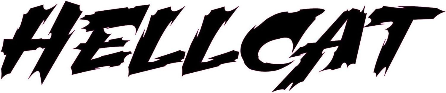 HellCat Black Lettering - Sticker Graphic - Auto Wall Laptop Cell Truck Sticker - Easy Stick Sticker Graphic