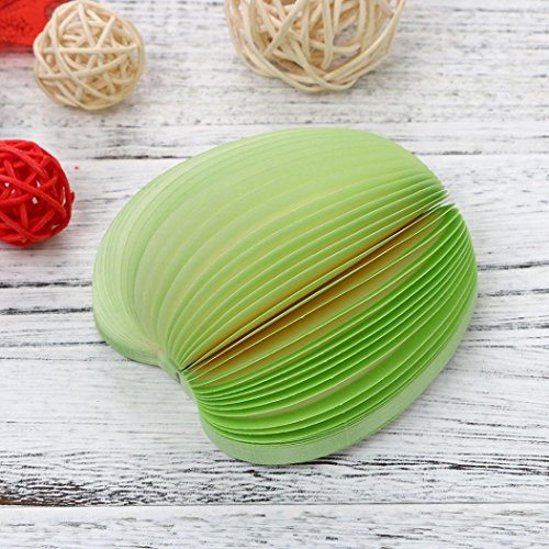 Fruit Memo Pad,SMYTShop Fruit Sticky Notes,Cute Sticky Notes Post it Creative DIY Fruit Memo Pads Kawaii Stickers Paper Korean Stationery Office Papelaria Supplies (Green Apple) - Thumbnail 2