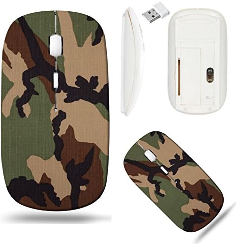 Liili Wireless Mouse White Base Travel 2.4G Wireless Mice with USB Receiver, Click with 1000 DPI for notebook, pc, laptop, computer, mac book IMAGE ID: 18902242 US military woodland camouflage fabric