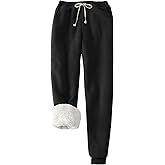 Flygo Women's Winter Warm Fleece Joggers Pants Sherpa Lined Athletic Active Sweatpants