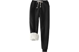 Flygo Women's Winter Warm Fleece Joggers Pants Sherpa Lined Athletic Active Sweatpants