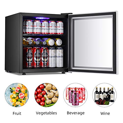 image for Kismile Beverage Refrigerator and Cooler,60 Can 1.6 Cu.ft Mini Fridge 