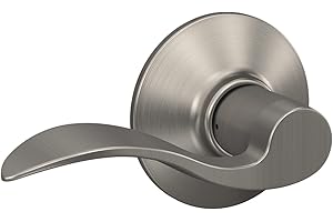 Schlage F10 V ACC 619 Accent Door Lever Hall & Closet Passage Lock, (Pack of 1), Satin Nickel