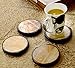 GoCraft Set of 4 Natural Wooden Coasters with Tree Bark – Mango Wood Coasters for Drinks, Beverages, Wine Glasses, Bar Glasses, Rustic & Durable Coaster Set for Home, Kitchen, Dining, Bar Décor