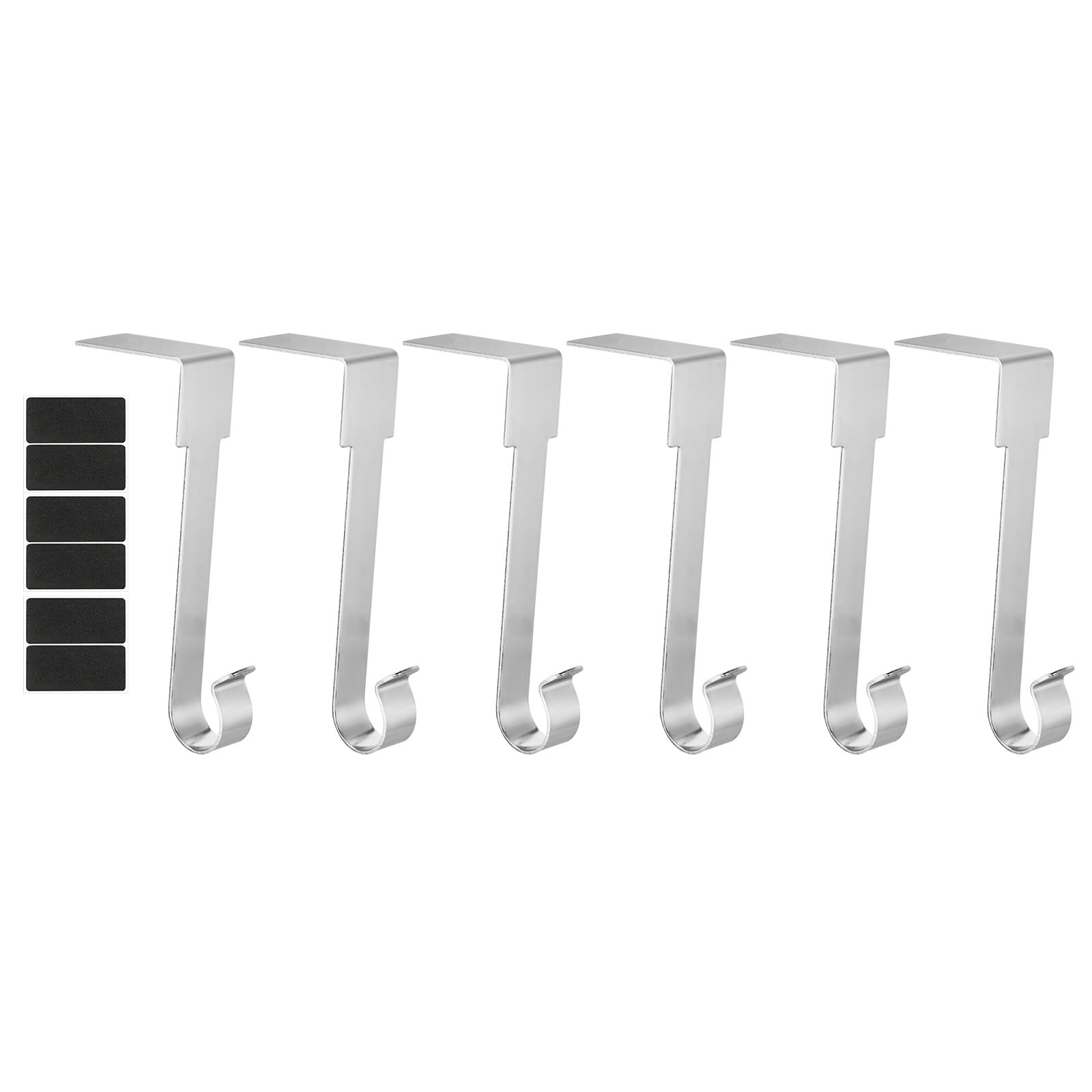 PATIKIL Christmas Stocking Holders, 6pcs Stocking Holder Stand Metal Hooks Reusable Right Angle for Fireplace Indoor Decorations Garland, Silver