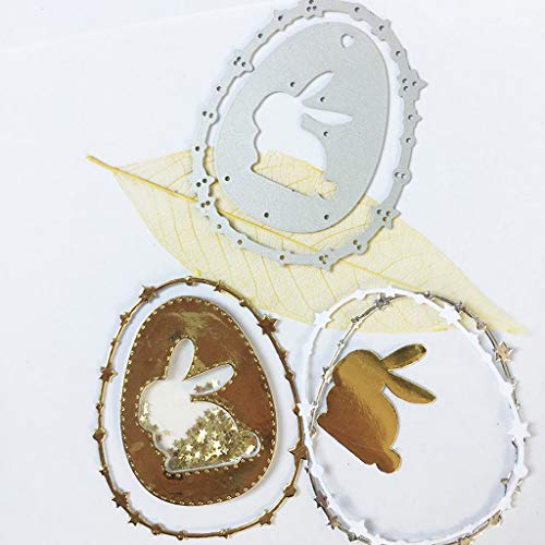 chuwa Cutting Dies SetHappy Easter Rabbit Egg Metal Stencils for Card Making Scrapbooking Carbon Steel Wedding Embossing Template DIY Craft Decor Gift - Thumbnail 2
